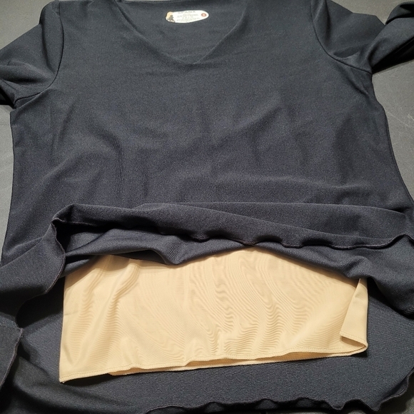 Spanx Black Tummy Control Lined V-neck 3/4 Sleeve Shapewear Top Size Small - Picture 3 of 8